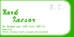 mark kacsor business card
